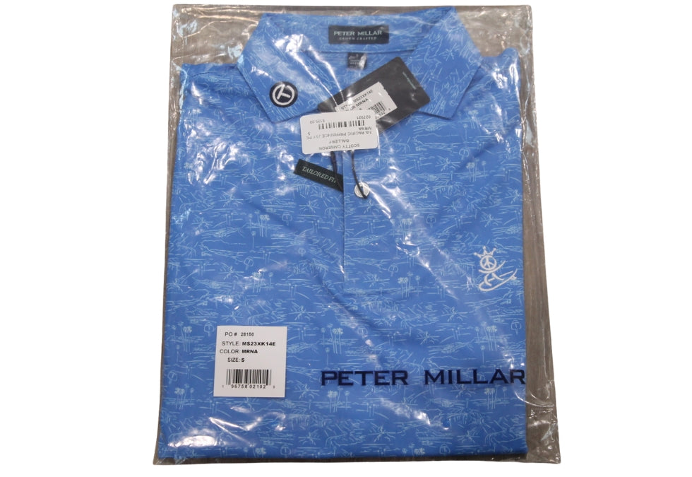 New Scotty Cameron Peter Millar Blue Small Circle T Peace Surfer Polo