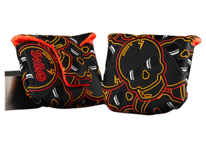 Swag Golf's "ECLIPSE ORANGE FLARE STACKED SKULLS 2.0" Mallet Cover