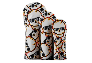 Swag Golf's "ORANGE FLARE STACKED SKULLS 2.0" Wood Cover Set