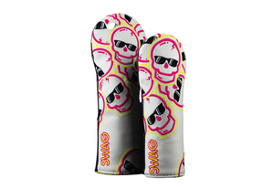 Swag Golf "Neon Yellow and Pink Falling Skulls" Wood Headcover Set