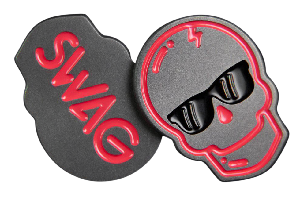 Swag Golf "NEON PINK CHARCOAL SKULL" Marker