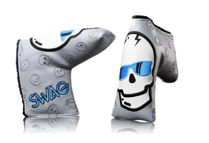 Swag Golf Silver and Blue Skull Headcover
